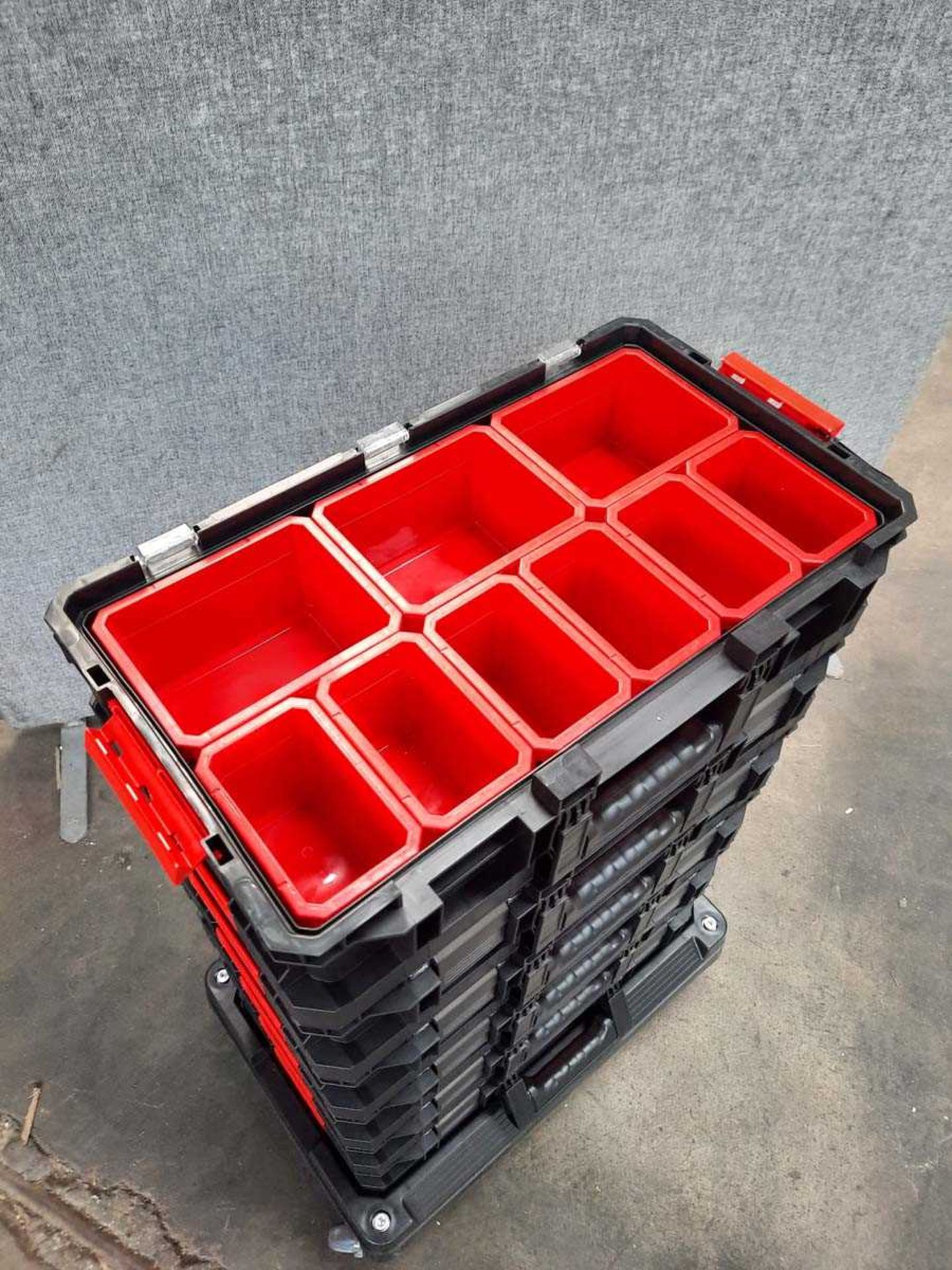 +VAT 7pc Qbrick TWO Stack; 6 x Organiser Plus and a Platform Cart - Image 2 of 2