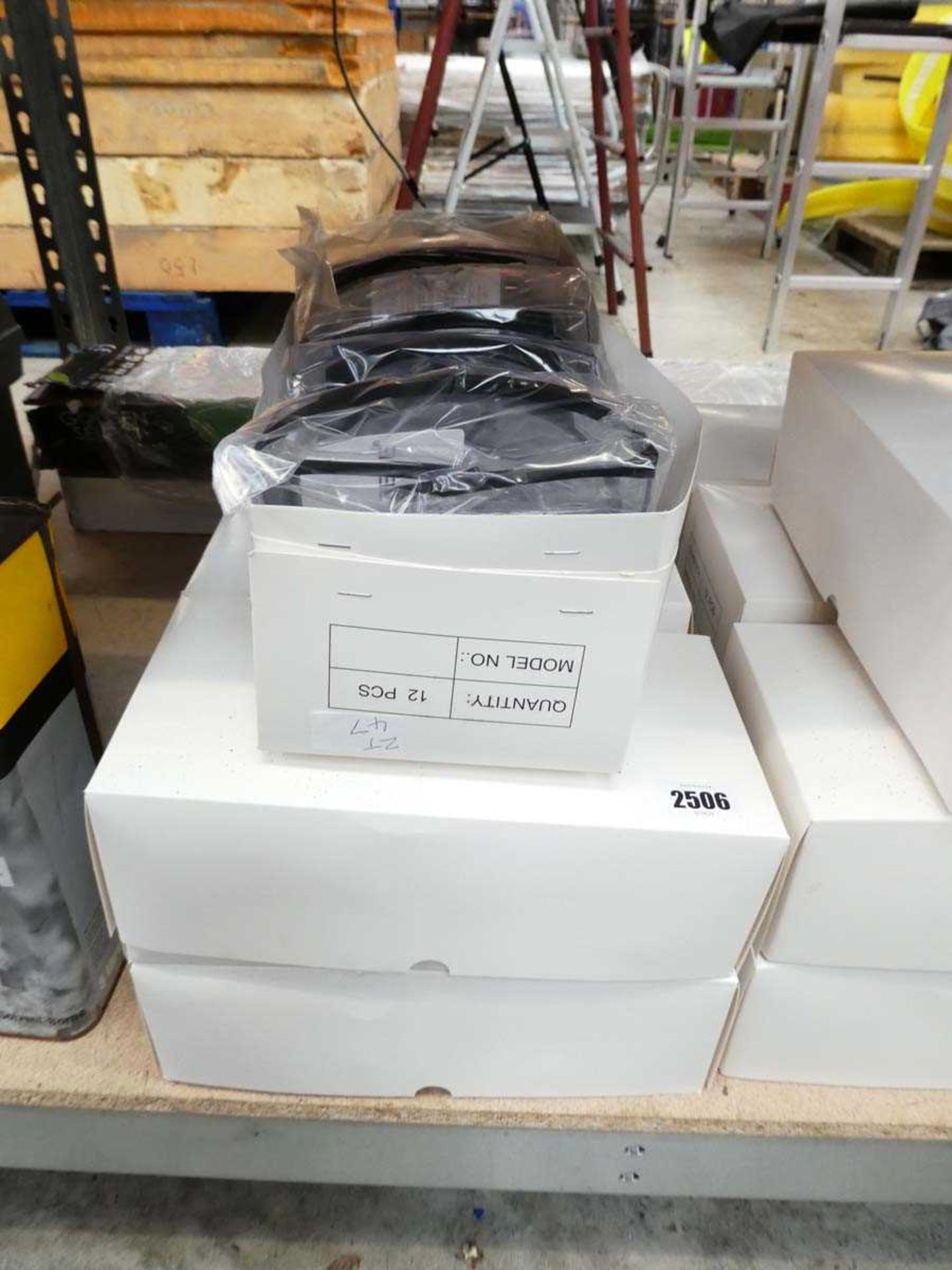 7 boxes containing safety goggles