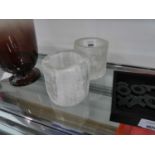 +VAT Pair of translucent bark type candle holders