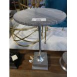 +VAT Small chrome marble topped wine table