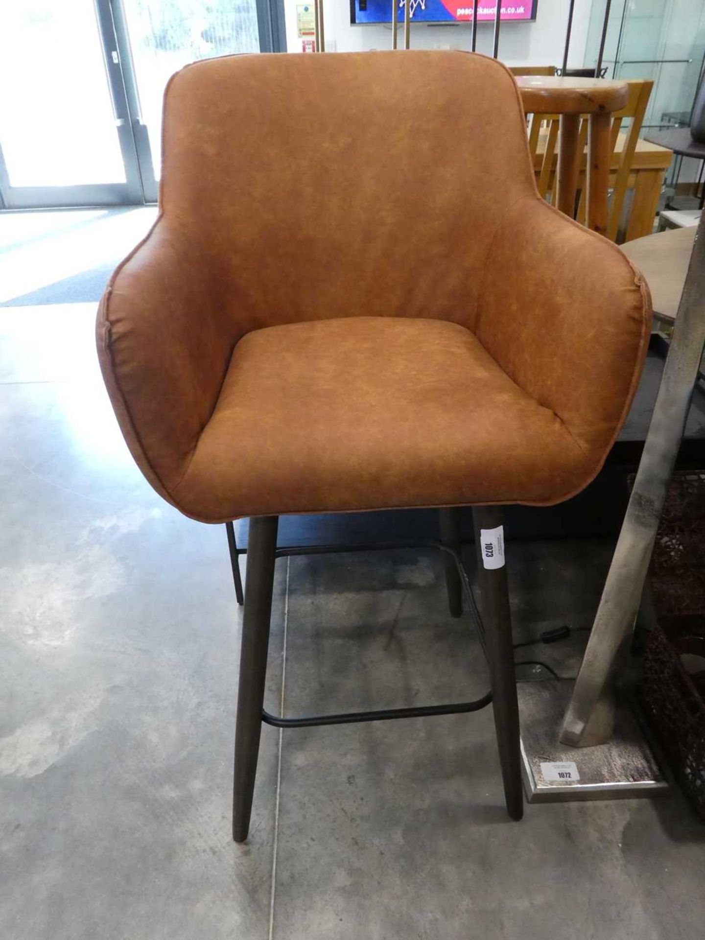+VAT Modern brown leatherette upholstered bar height chair
