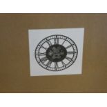 +VAT Boxed backless black metal cog decorated wall clock