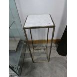 +VAT Metal framed plant stand with white marbled surface