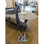 +VAT Black and chrome floor standing giraffe ornament