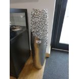 +VAT Floor standing silver coloured lattice type vase