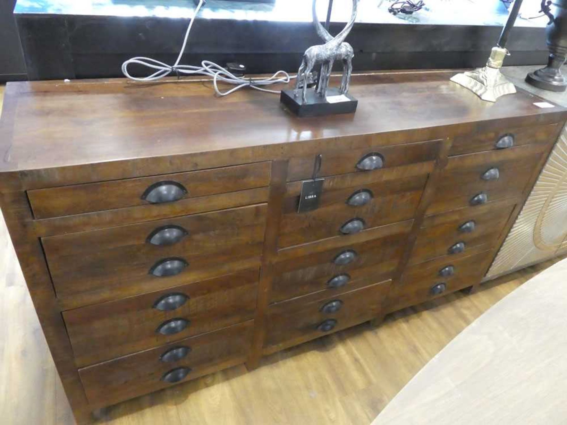 +VAT Modern hardwood multi drawer sideboard