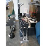 +VAT Black and chrome floor standing giraffe ornament