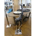 +VAT Black and chrome floor standing giraffe ornament