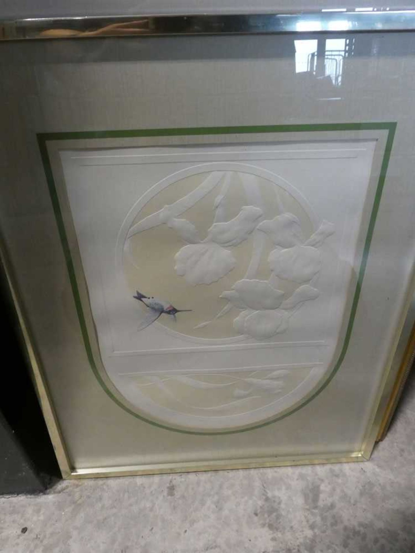 Framed and glazed metallic hummingbird picture with 6 framed prints - Image 2 of 5