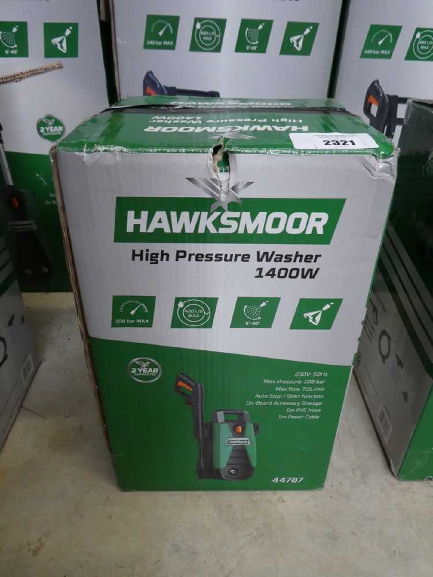 +VAT Boxed Hawksmoor 1400w electric pressure washer