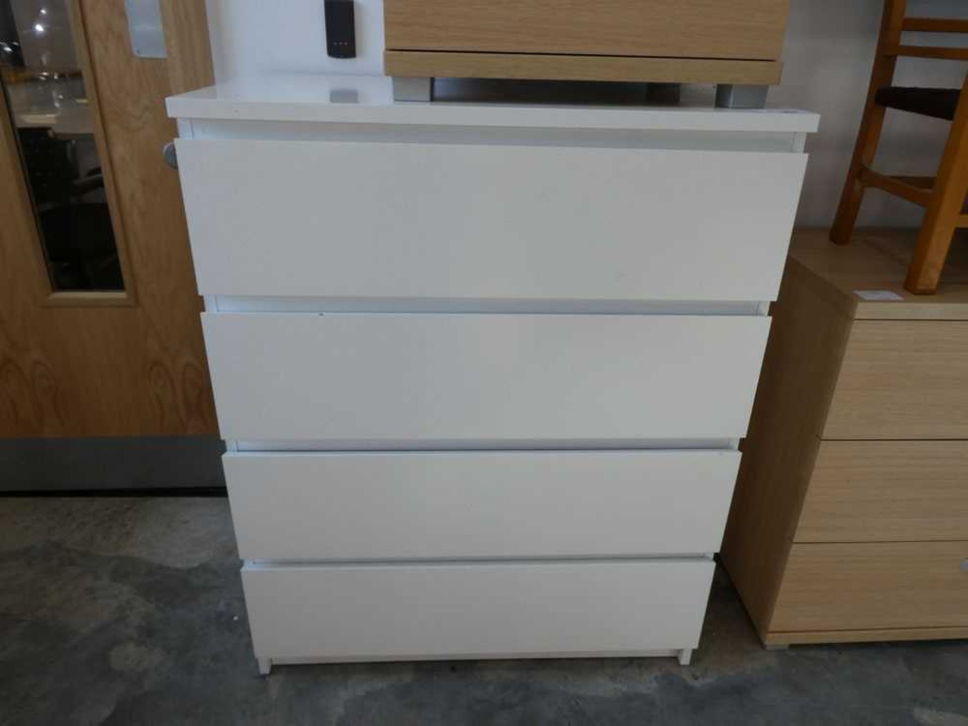 Modern white 4 drawer bedroom chest