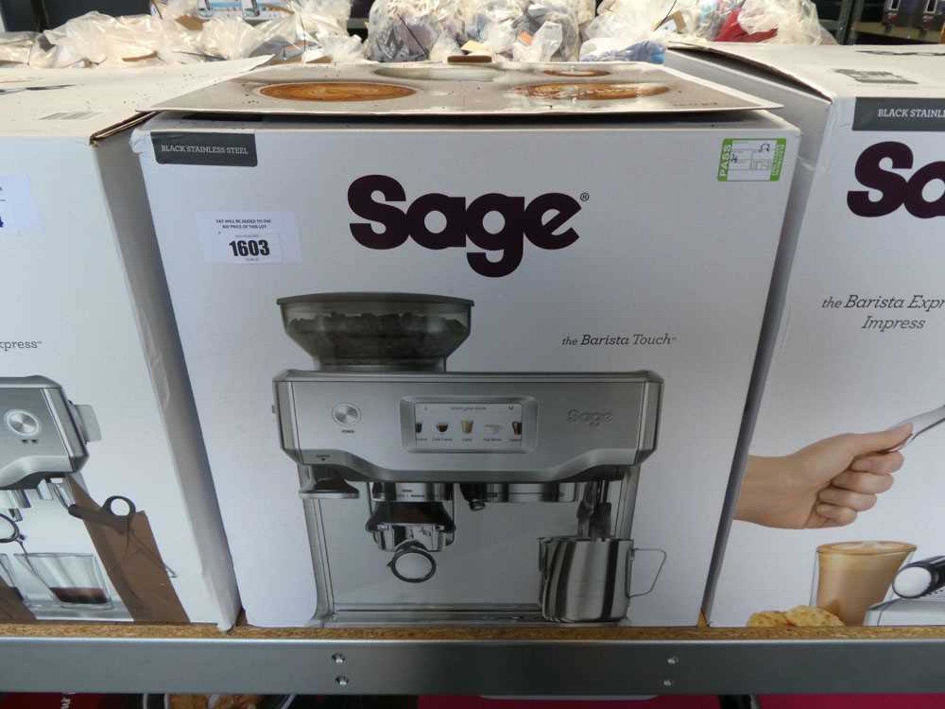 Sage the Barista Express coffee machine in box