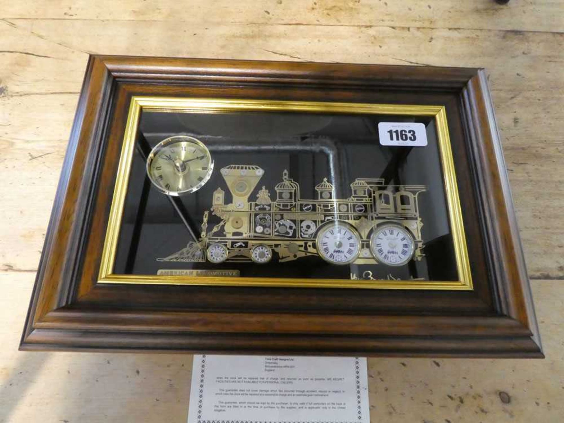 American locomotive clock by Time Craft Designs Ltd., artist Ken Broadbent