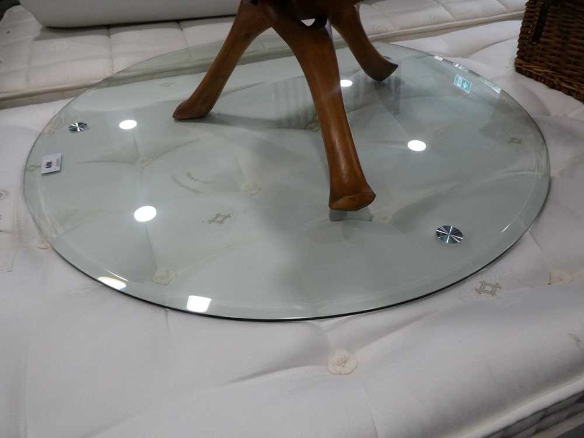+VAT Circular bevelled glass table surface (diameter approx. 1060)