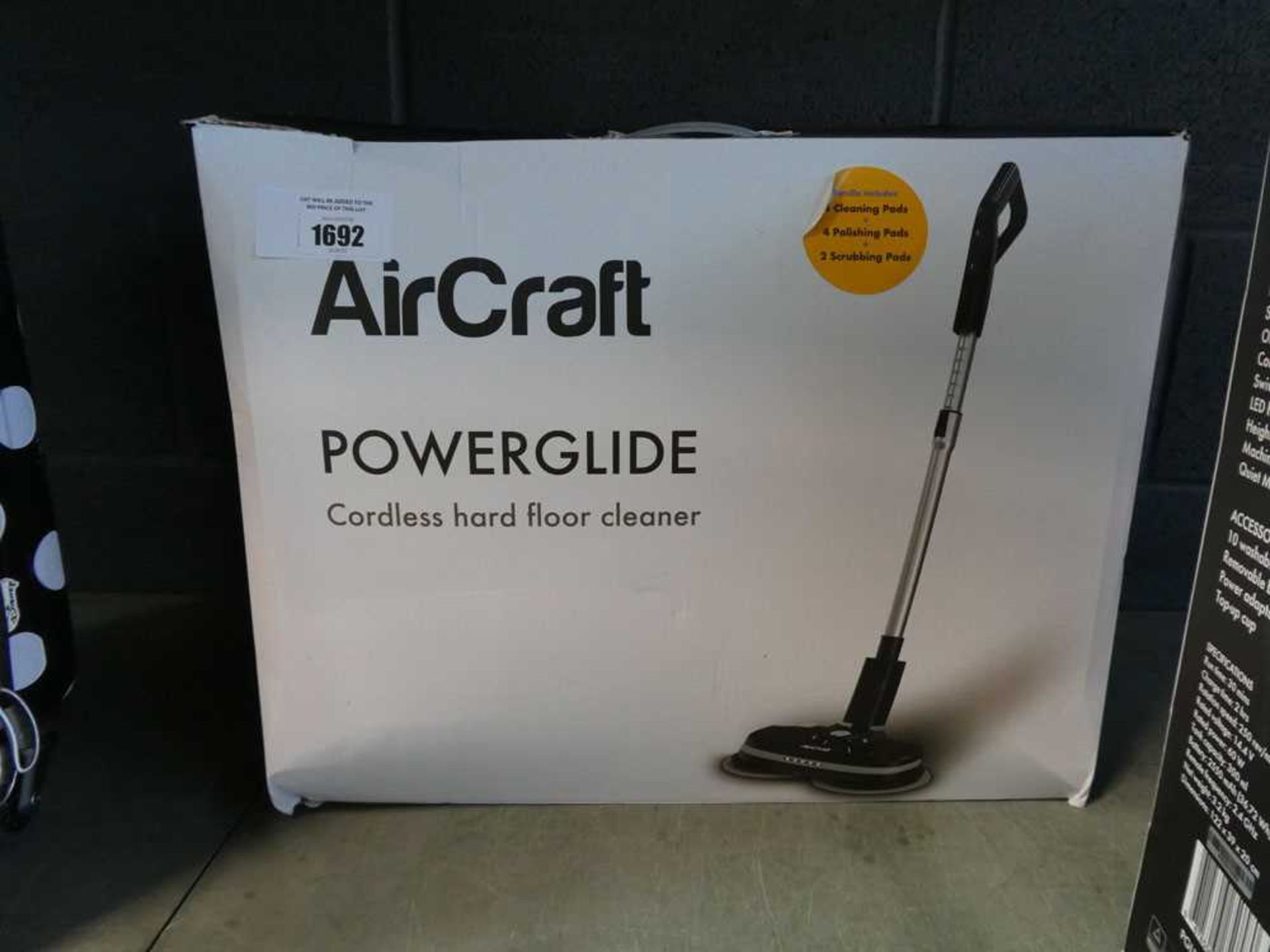 +VAT Aircraft power glide cordless hard floor cleaner in box