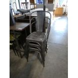 3 stackable metal bistro cining chairs