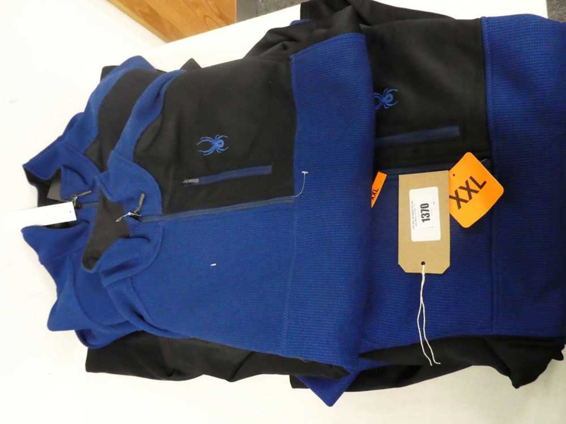 +VAT 5 mens Spyder half zip jumpers in black and blue