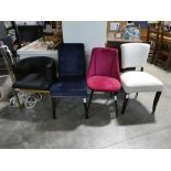 +VAT Assortment of 4 various dining chairs