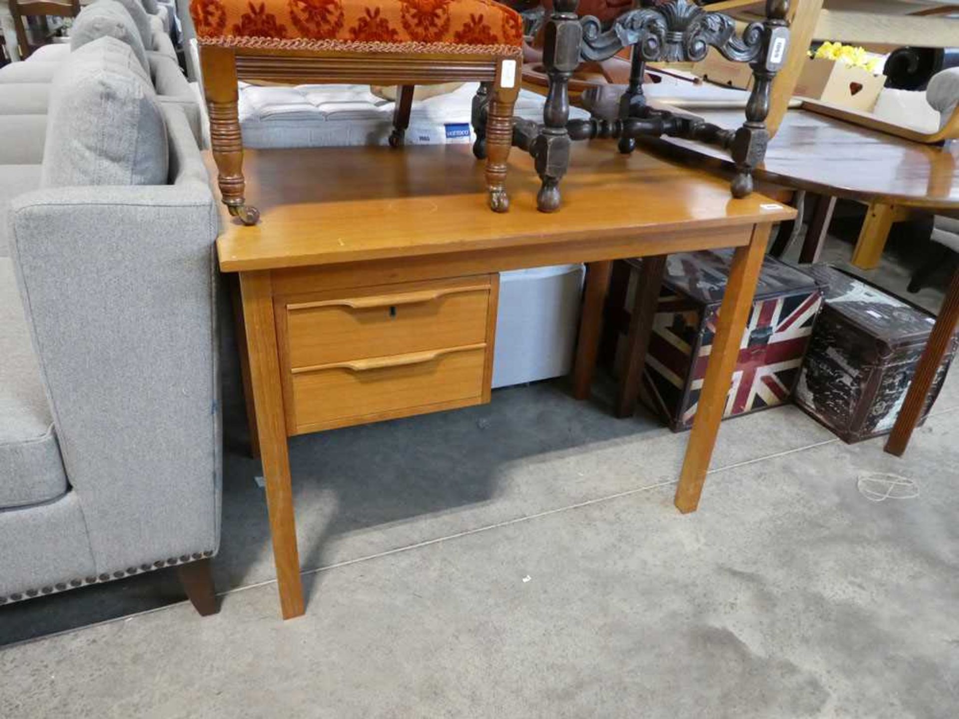 Mid century teak dressing table / desk with 2 drawers