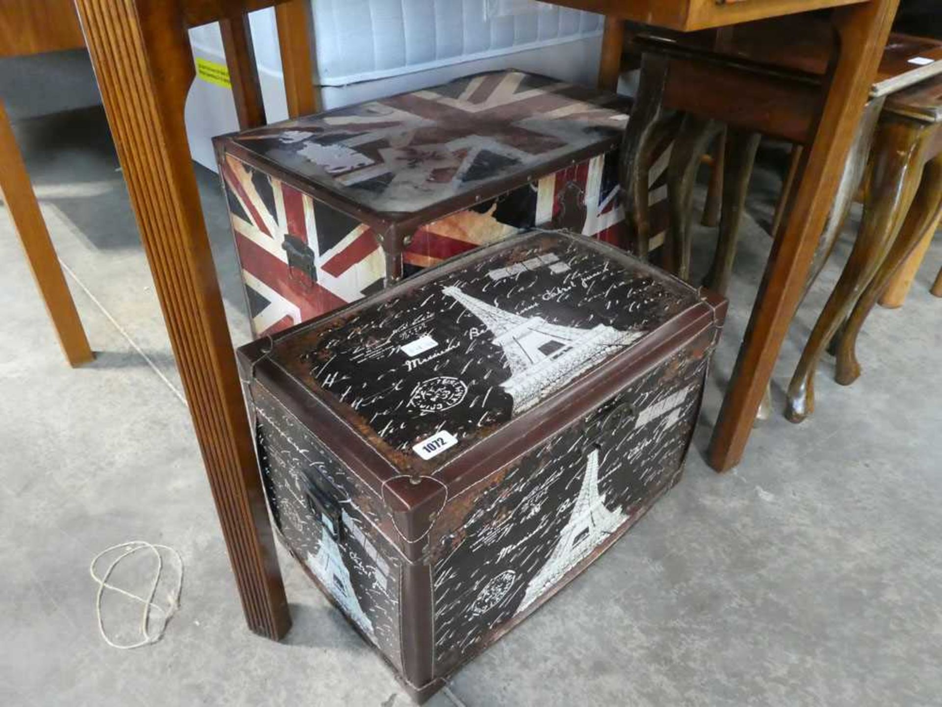 Union Jack trunk with Paris themed trunk