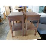 Mid century afrormosia pair of single drawer bedsides by Fyne Ladye of Banbury