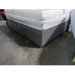 +VAT Grey upholstered king divan bed base with storage drawers