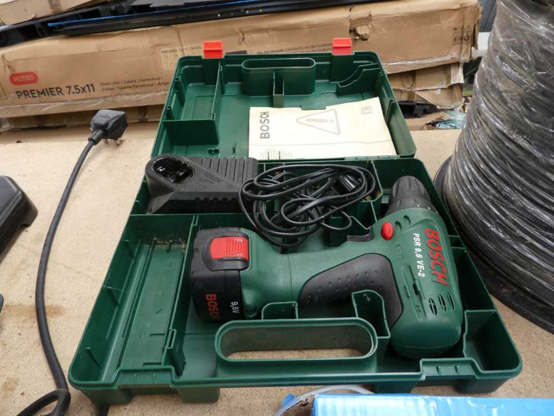 Cased Bosch cordless drill with electric pump - Image 2 of 2