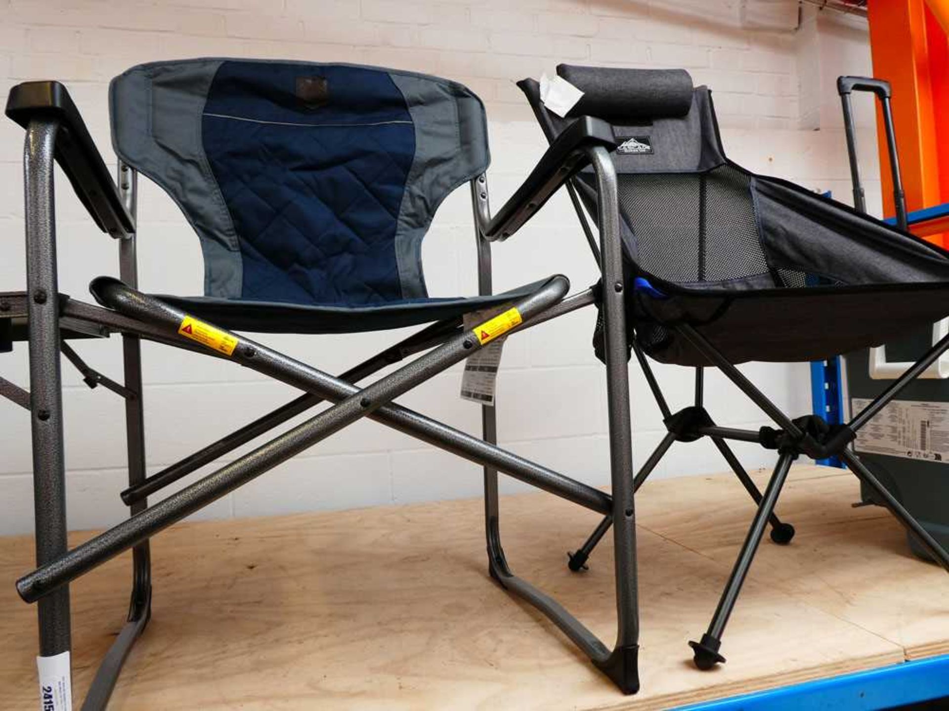 +VAT Timber Ridge collapsible camping chair with integrated side table with Cascade camping chair