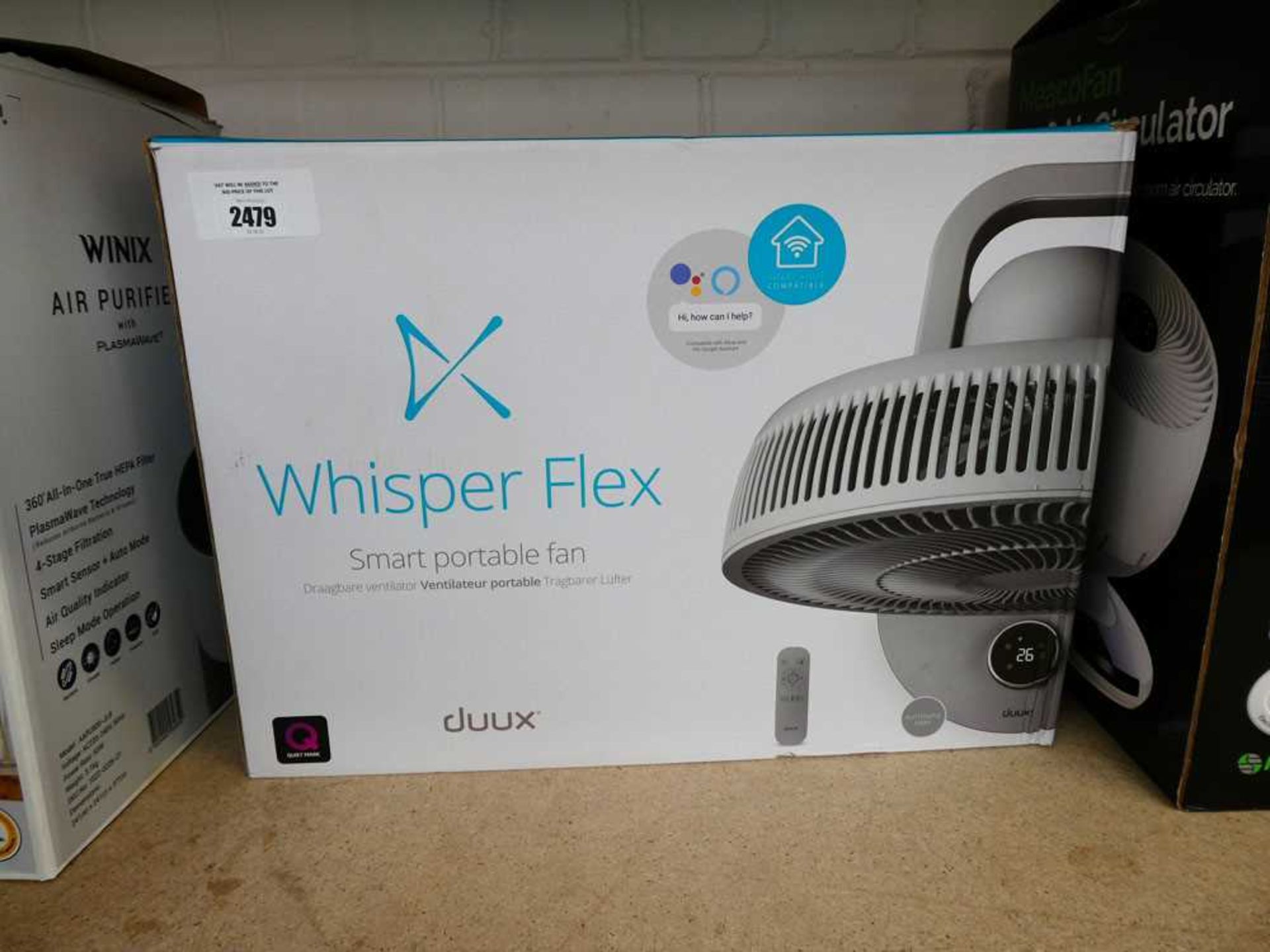 +VAT Boxed DWX Whiserflex smart portable fan