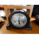 Dark oak cased mantle clock