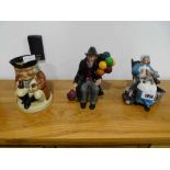 2 Royal Doulton ornaments; 'Nanny' no. HN2221 and 'The Balloon Man' no. HN1954 with Staffordshire