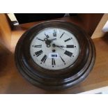 Circular dark oak cased wall clock