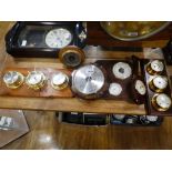 Collection of 6 various barometers and clock barometers