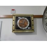 Rectangular Supreme quartz wall clock in brass effect frame
