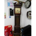 Dark oak cased long case clock