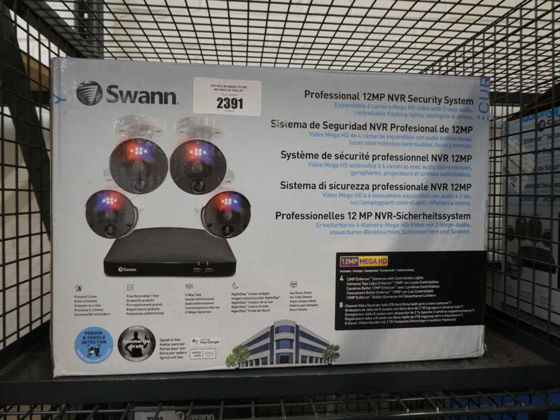 +VAT Boxed Swann professional 4 camera CCTV system