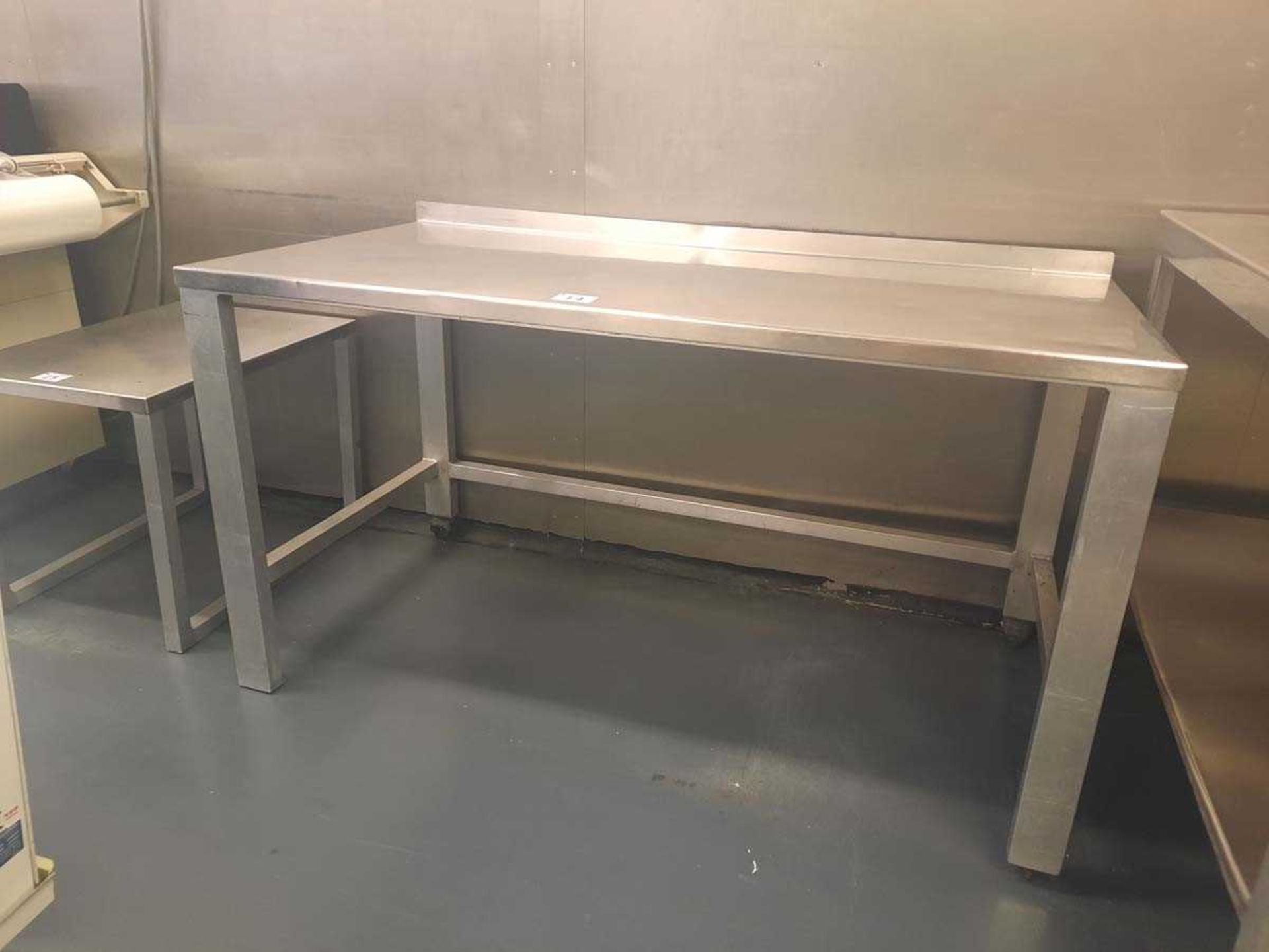 +VAT 1.5m x 76cm heavy duty stainless steel preparation table - Image 2 of 2