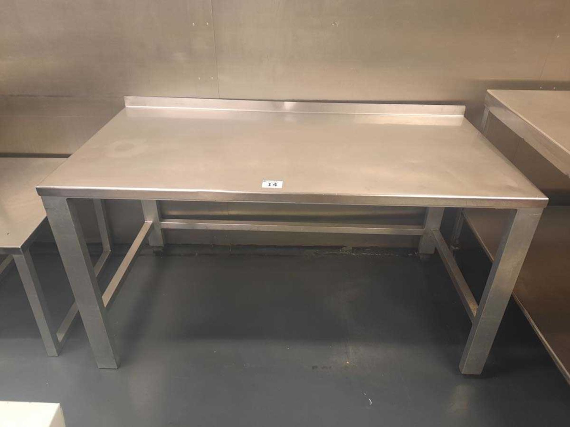 +VAT 1.5m x 76cm heavy duty stainless steel preparation table