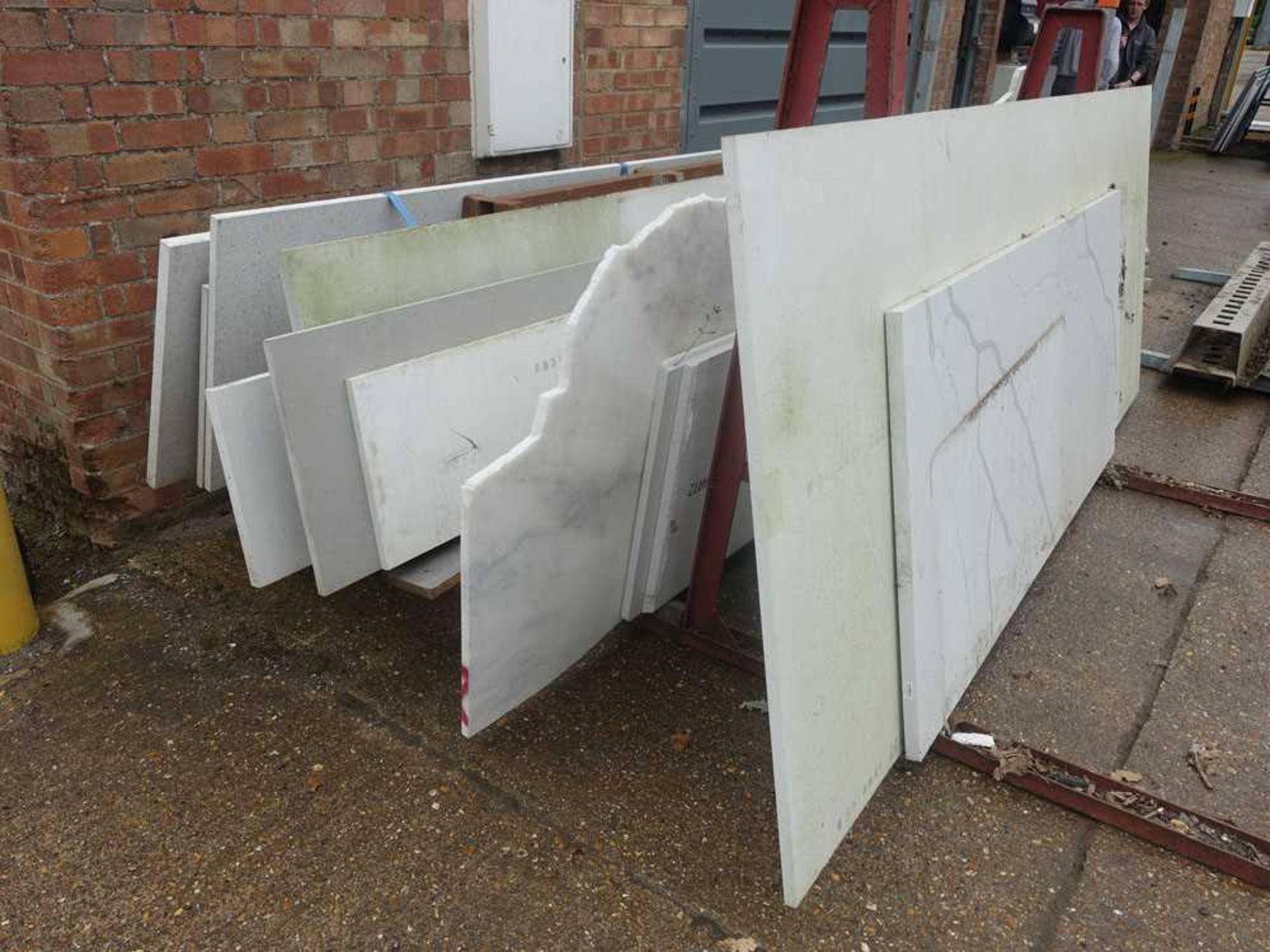 +VAT Remaining stock of marble, quartz, and other sheeting (outside the building) - Image 2 of 8