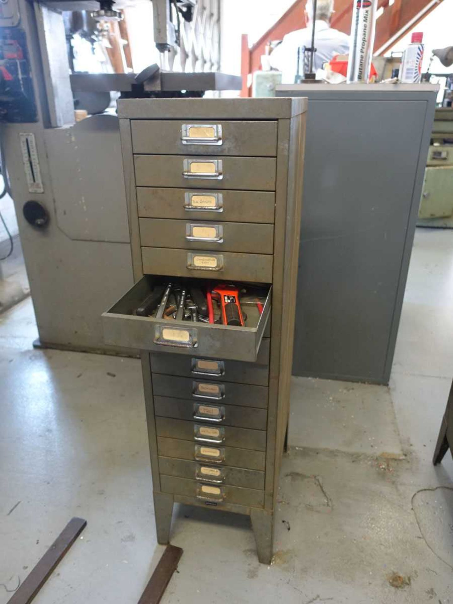 +VAT Bisley 15 drawer filing cabinet and contents including tools etc. - Image 2 of 17