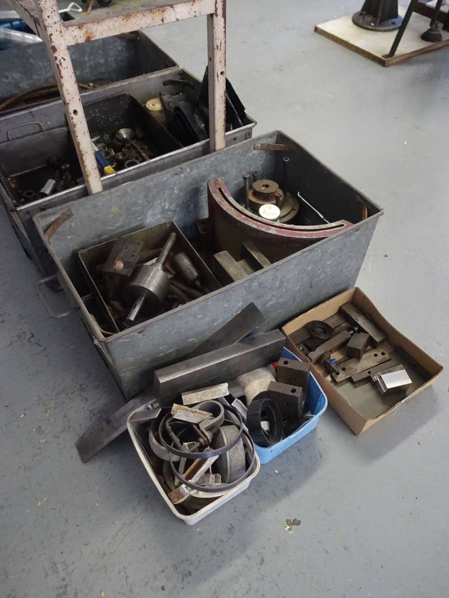 +VAT Nine various tote trays with contents of various tooling, chucks, consumables and spares, - Image 2 of 4