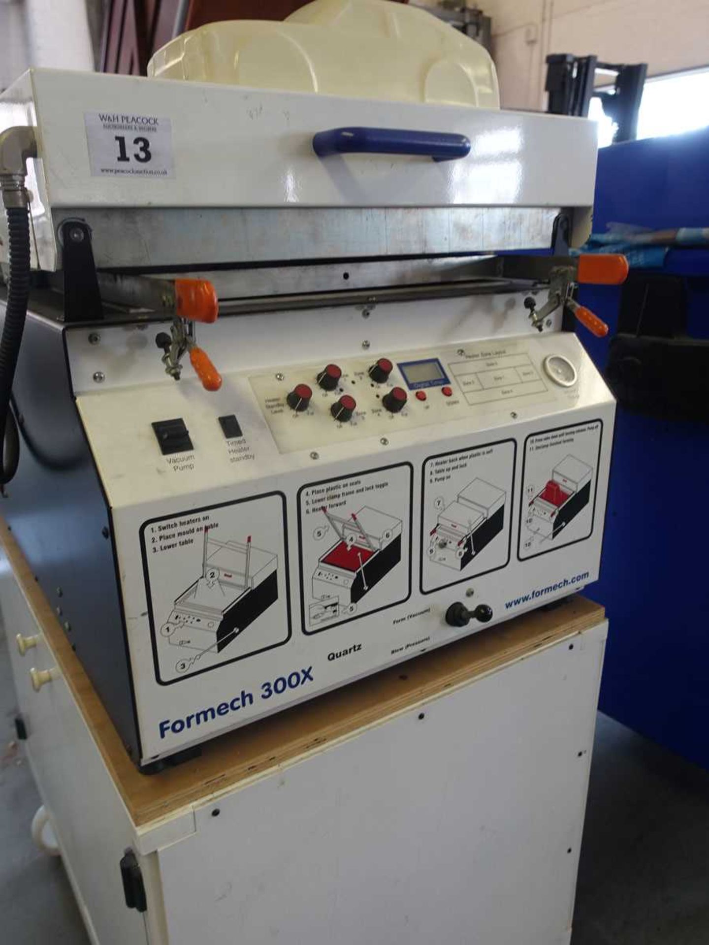 +VAT Formech 300X quartz heated plastic vacuum forming machine, single phase electric with cabinet - Image 5 of 5