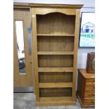 Modern pine open-fronted bookcase