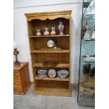 Modern pine open fronted bookcase