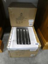 3 boxes each containing 24 silver coloured pineapple cocktail stirrers