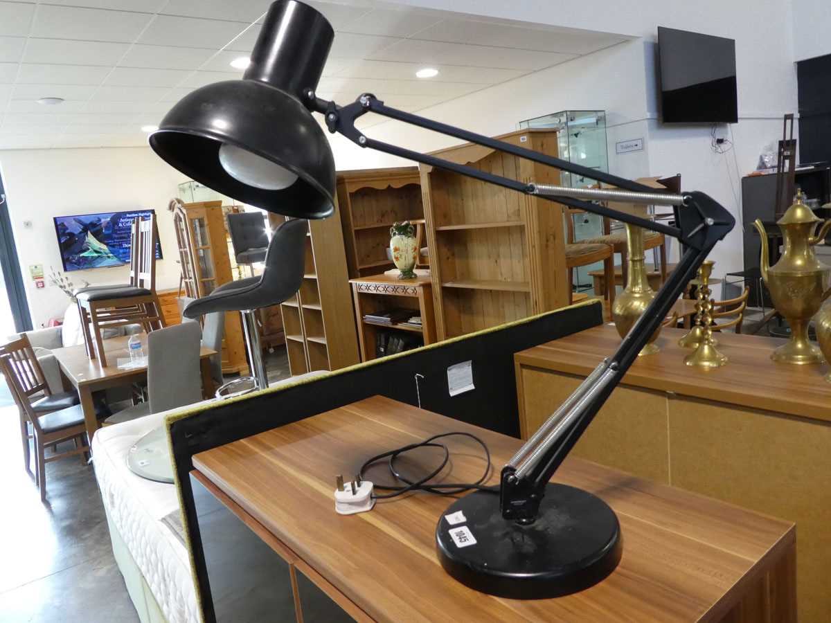 Black angle poised style desk lamp by maclamp