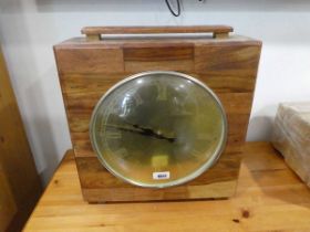 Large mantle clock in square Mexican pine surround