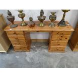 Modern pine dressing table with 8 integral drawers