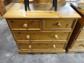 Modern pine chest of 2 over 2 drawers