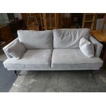 +VAT Modern light grey upholstered sofa on tapered supports